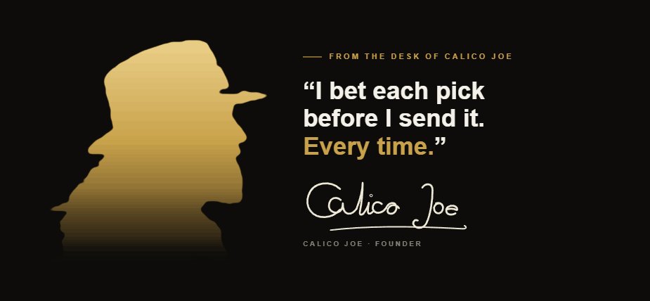 Calico Joe — I bet each pick before I send it. Every time.